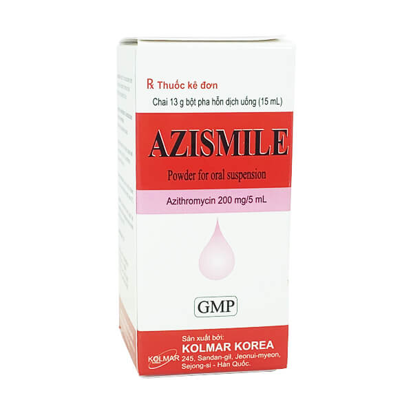 Azismile Azithromycin 200mg/5ml Hàn quốc (Lọ/13g)