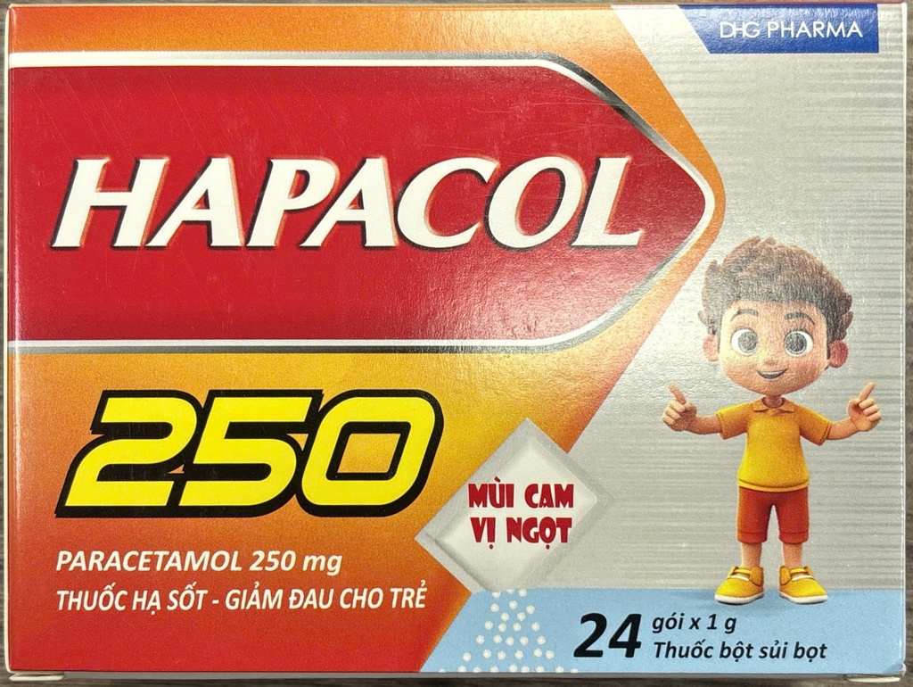 Hapacol 250mg DHG Hậu Giang (H/24gói/1.5g) 