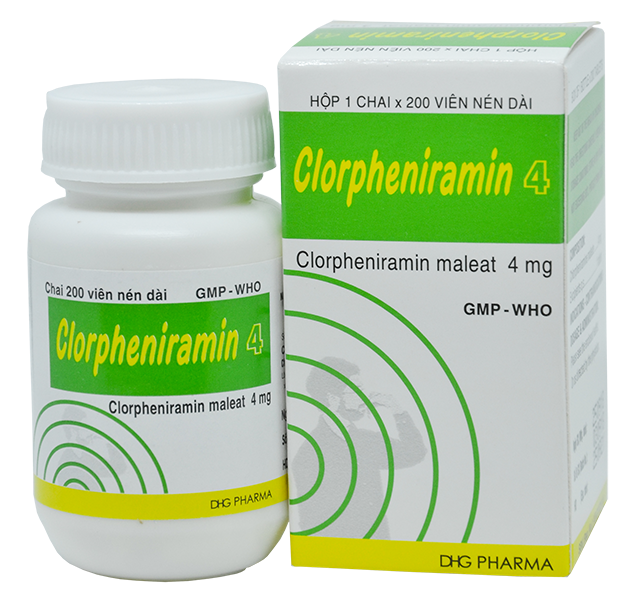 Clorpheniramin 4mg DHG Hậu Giang (Lọ/200v) Date 09/2025