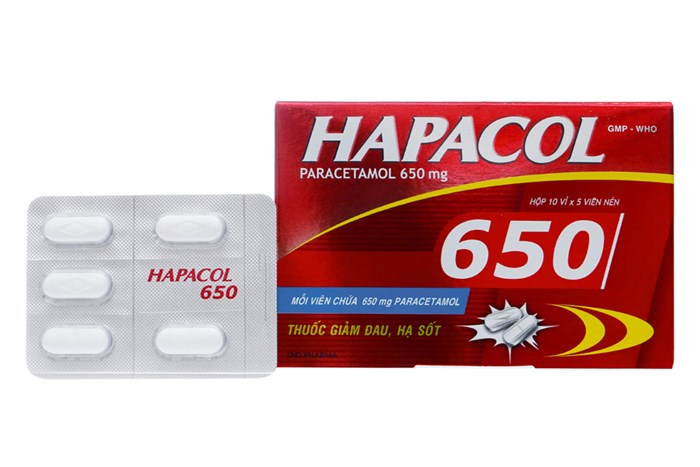 Hapacol Paracetamol 650mg DHG Hậu Giang (H/50v)