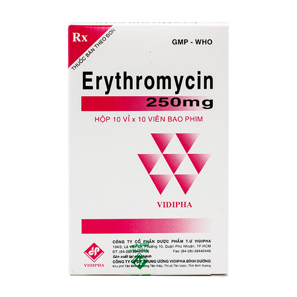  Erythromycin 250mg Vidipha (H/100v)