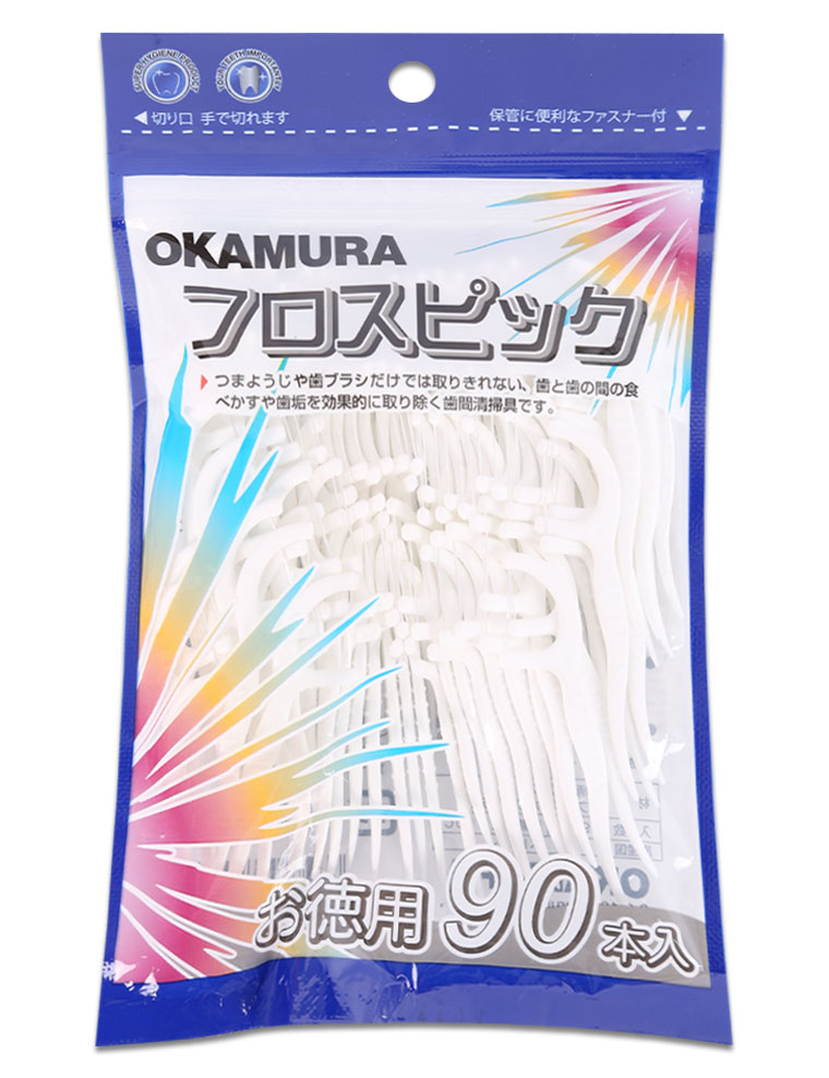 Tăm chỉ nha khoa Okamura (Gói/90cái) - Bịch 12 gói