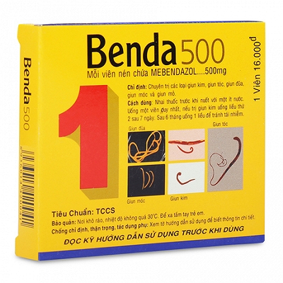 Benda 500mg Mebendazol 500mg Thai Nakorn (H/12hộp nhỏ/1v)