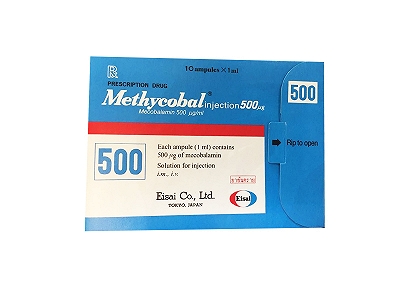 Methycobal Injection 500mcg Mecobalamin 500mcg/Ml Eisai (H/10o/1ml)