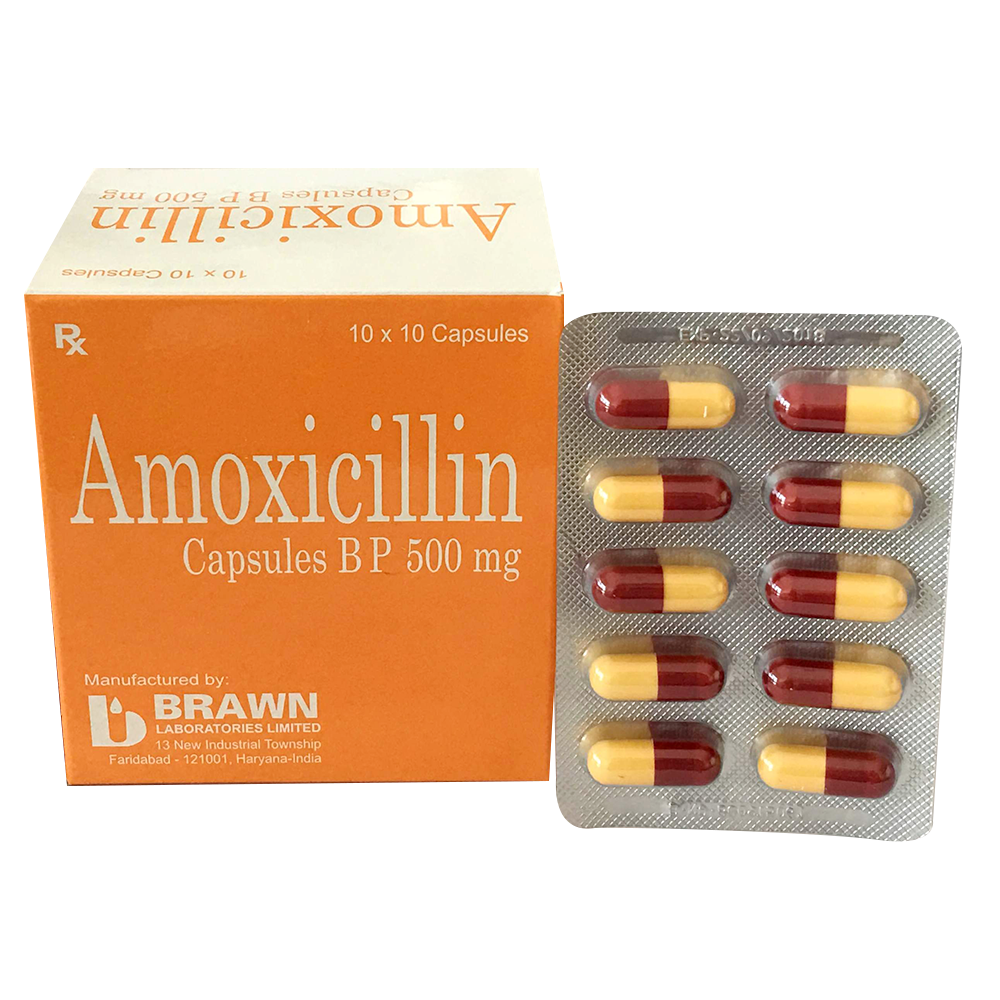 Amoxicillin 500mg Ấn Độ (H/100v) cam
