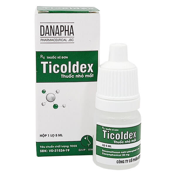 Ticoldex nhỏ mắt Đà Nẵng (cọc/10 lọ/5ml) 