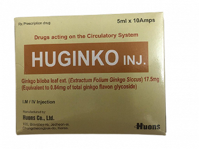 Huginko Ginkgo Extract 17.5mg tiêm Hàn Quốc (H/10o/5ml) Date 05/2027