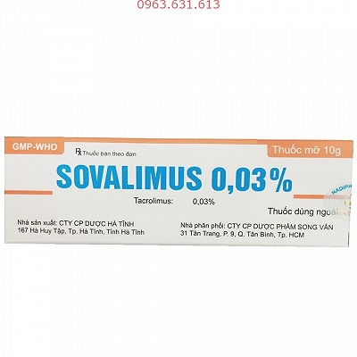  Sovalimus Tacrolimus 0.03% Hà Tĩnh (Tuýp/10g)