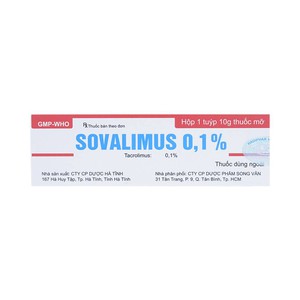 Sovalimus Tacrolimus 0.1% Hà Tĩnh (Tuýp/10g)