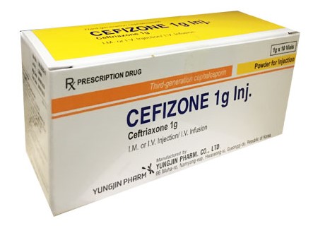 Cefizone Ceftriaxon 1g Yungjin Pharma (H/10 Lọ)