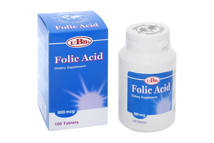 Folic Acid 800mcg UBB (Chai/100v) 