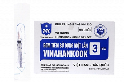 Bơm Tiêm 3ml/cc Vinahankook (H/100cái)