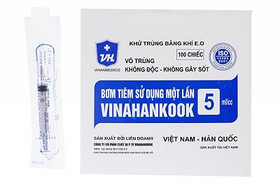 Bơm Tiêm 5ml/cc (25G x 1'') Vinahankook (H/100c)