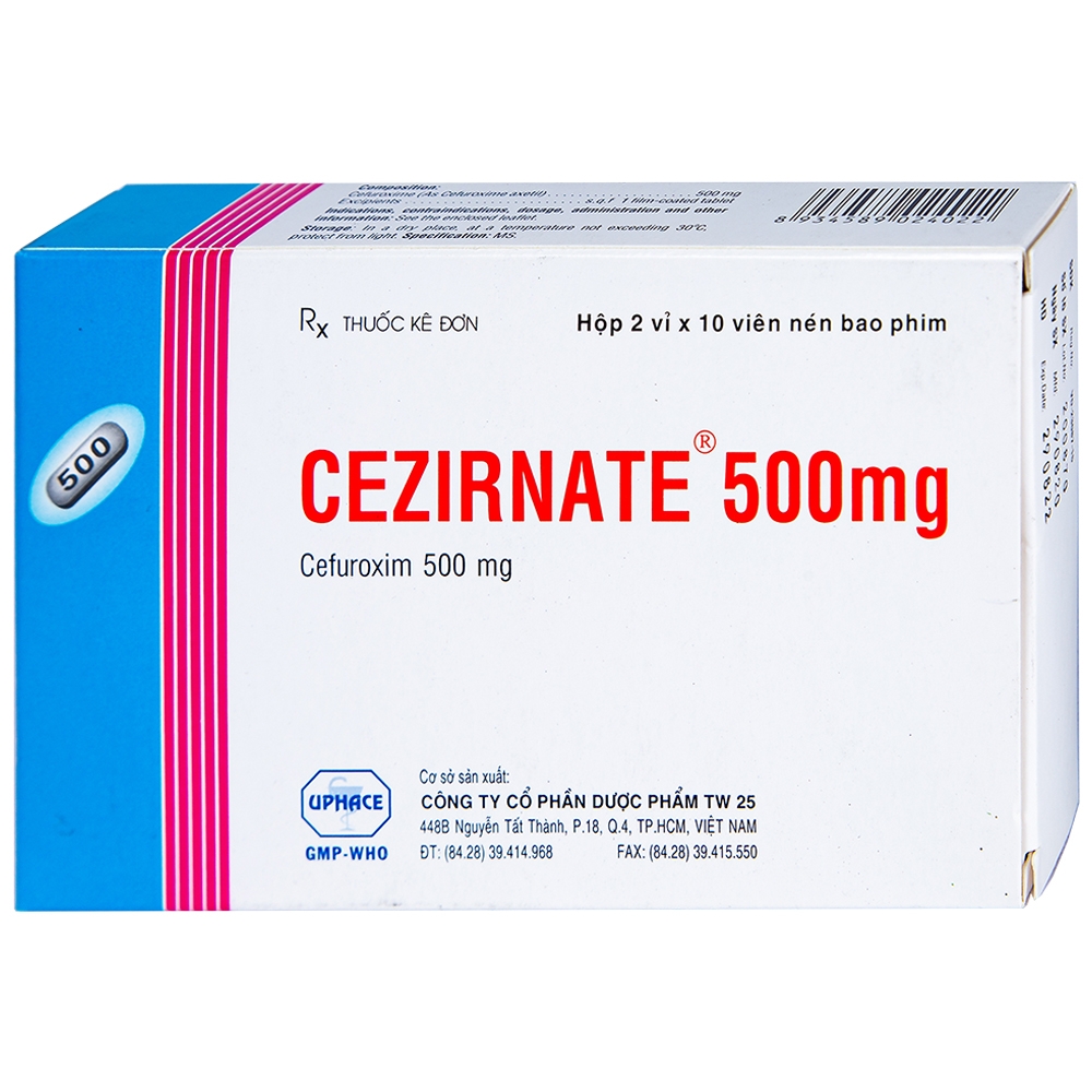 Cezirnate Cefuroxim 500mg TW25 Uphace (H/20v)