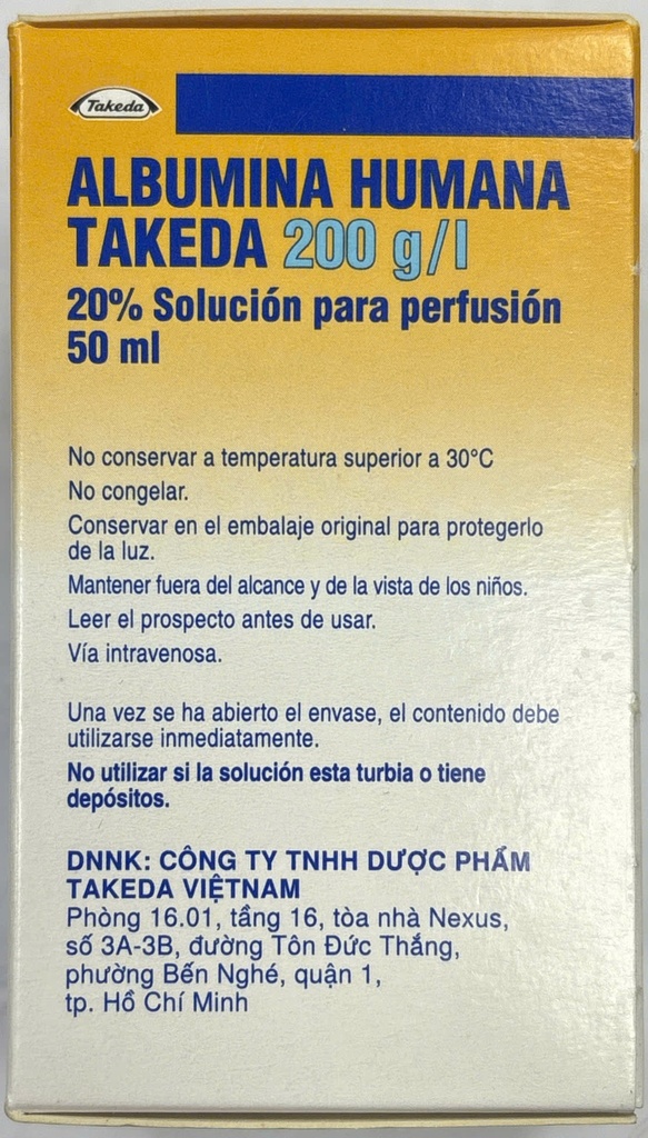 Albumina Humana Baxter 200g/l  (Lọ/50ml)