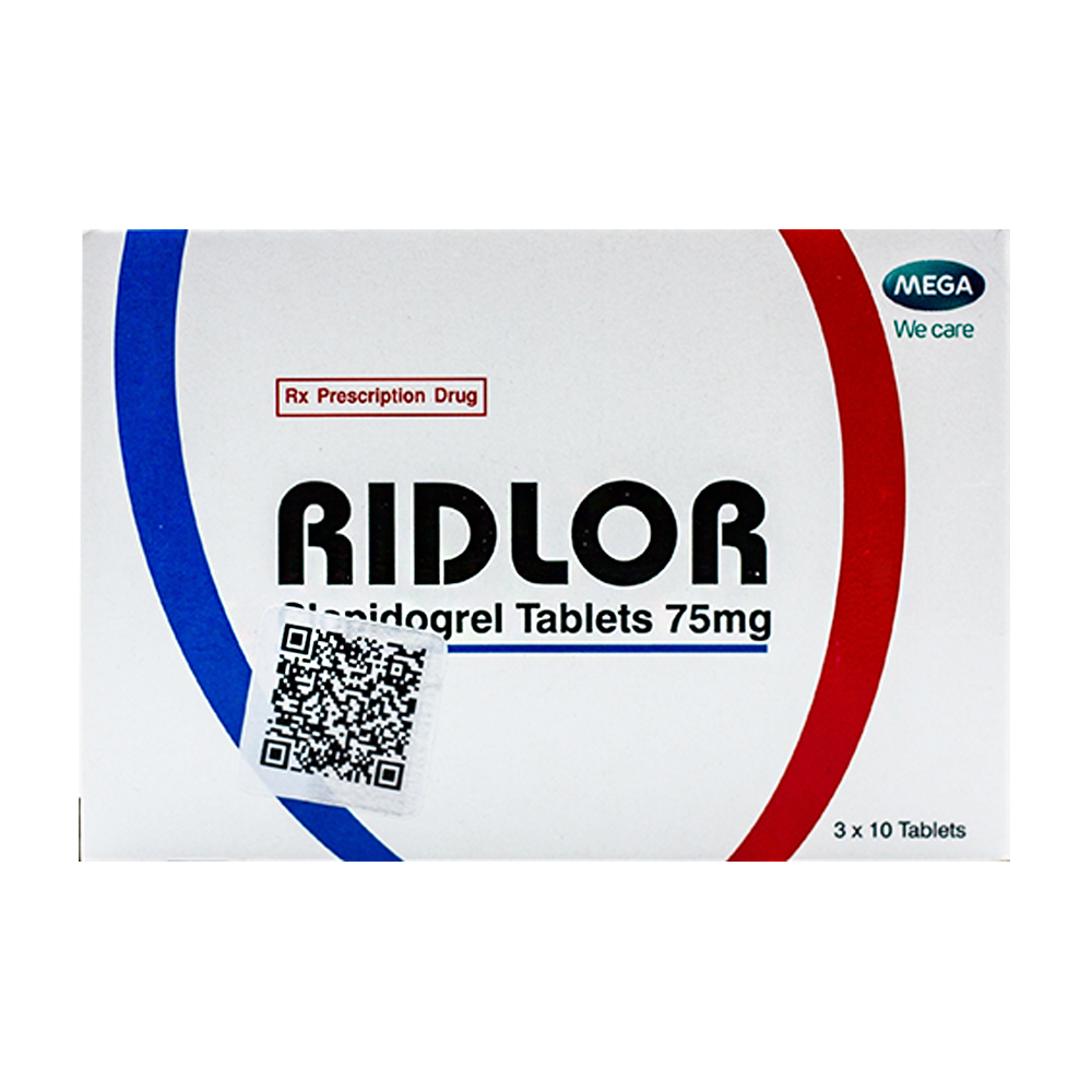  Ridlor Clopidogrel 75mg Mega (H/30v)