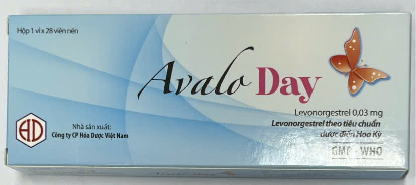 Avalo Day Levonorgestrel 0.03mg xanh Hóa Dược (H/28v)