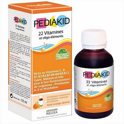 Pediakid 22 Vitamines & Oligo Element Siro Pháp (Lọ/125ml)