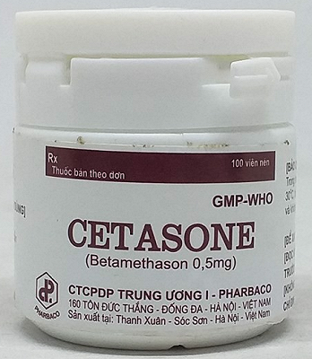Cetasone Betamethason 0.5mg TW1 Pharbaco (Lọ/100v)