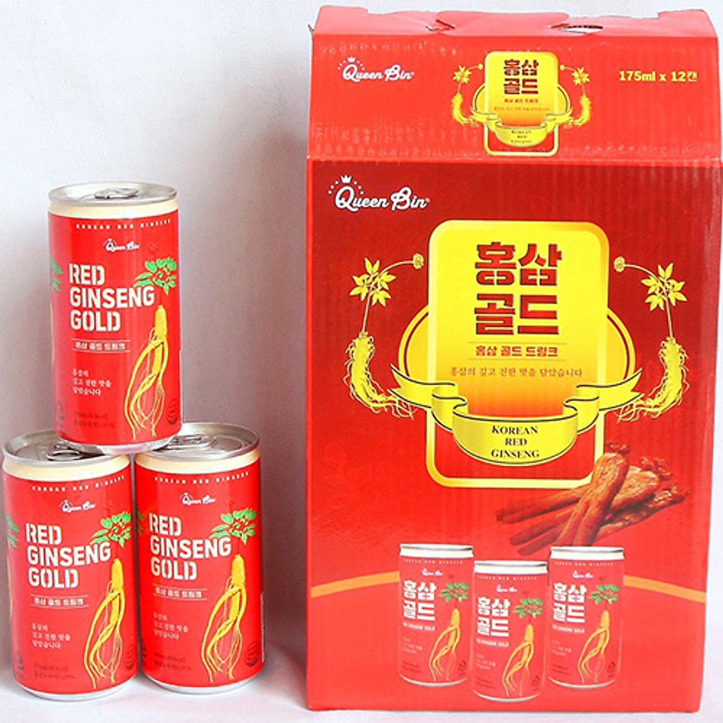 Korean Red Ginseng Nước Hồng Sâm Hàn Quốc (H/12lon/175ml) (Lon Thiếc)