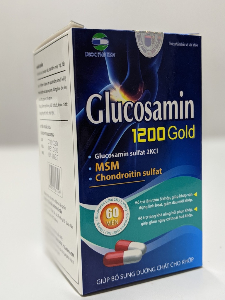 Glucosamin 1200mg Gold Phú Tiến (Lọ/60v)