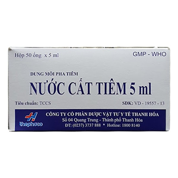 Nước Cất Ống Thuỷ Tinh Thanh Hoá (H/50o/5ml)