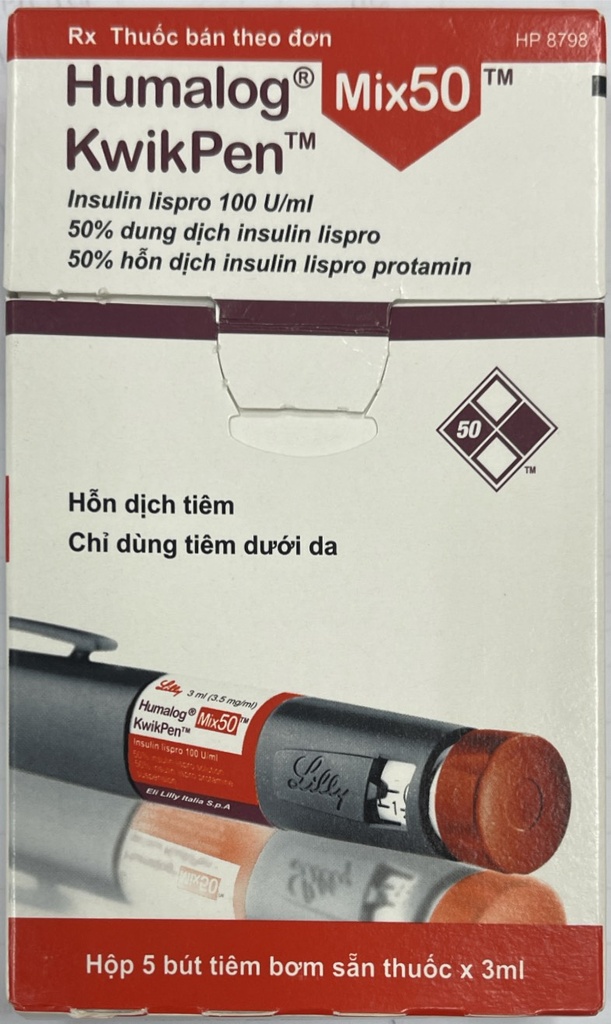 Humalog Mix 50/50 Kwikpen Bút tiêm tiểu đường Lilly France (1bút) date 11/2025