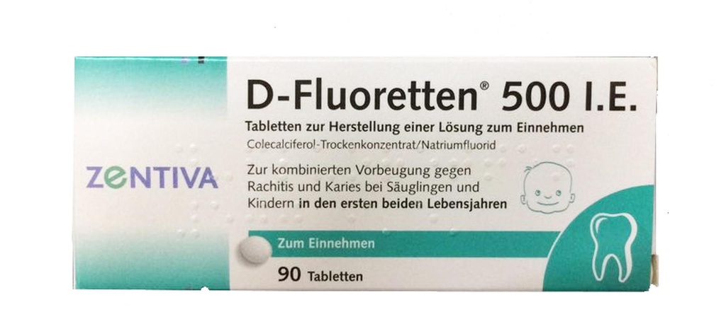 Vitamin D Fluoretten 500 IE  Đức (H/90v) 