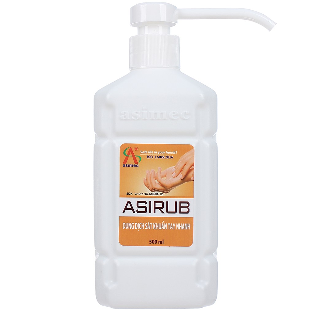 ASIRUB Ethanol 75% Nước Rửa Tay Diệt Khuẩn Nhanh An Sinh (Chai/500ml)