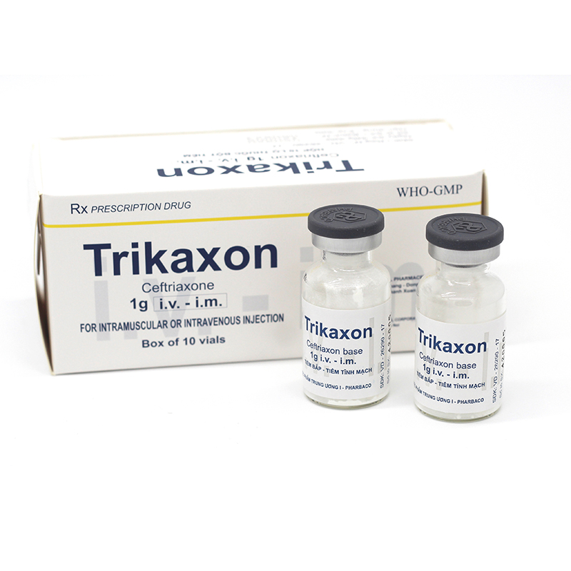 Trikaxon Ceftriaxon 1g tiêm TW1 Pharbaco (H/10lọ)