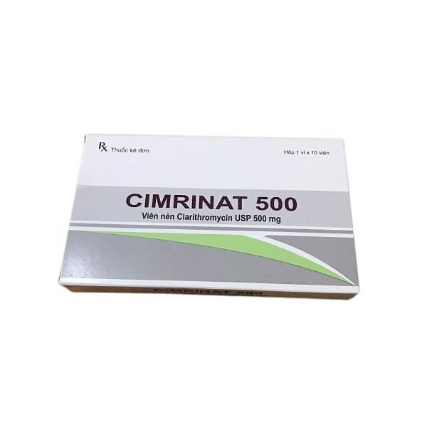 Cimrinat 500 clarithromycin 500mg Brawn Ấn Độ (H/10v)