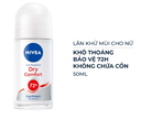 [T02380] Nivea Dry Comfort Lăn khử mùi Nữ Thái Lan (Lọ/50ml)