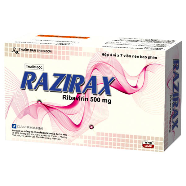 Razirax ribavirin 500mg Việt Nam (H/28v)