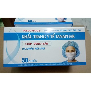 Khẩu trang y tế 3 lớp màu xám Tân Á (H/50cái)