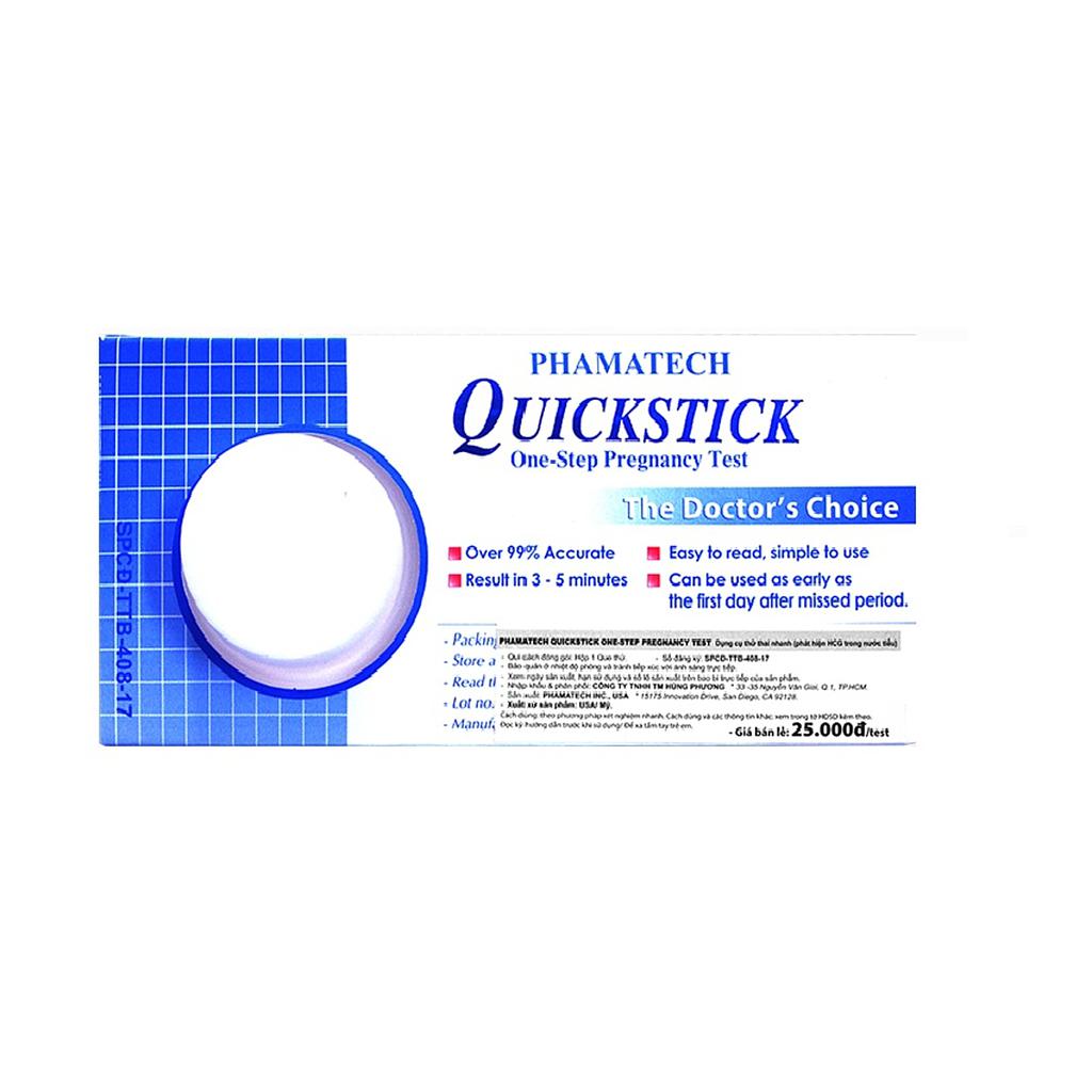 Quickstick Que thử thai Pharmatech Mỹ (Bịch/25que)
