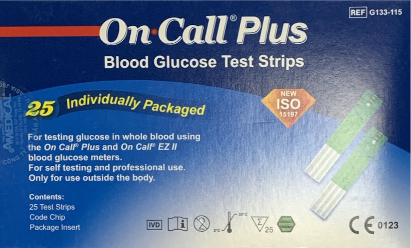 Que thử đường huyết On Call Plus Acon (H/25que) Date 09/2025