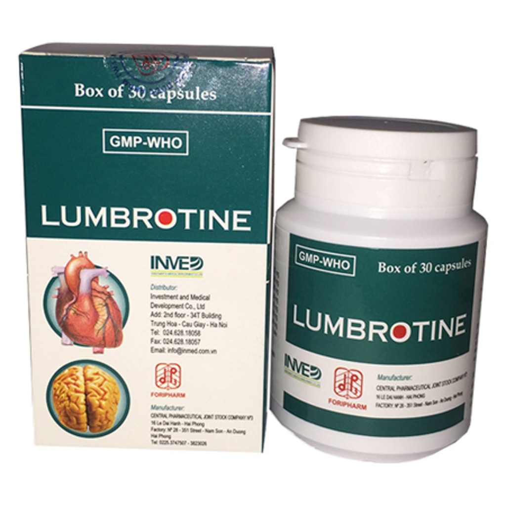 Lumbrotine phòng ngừa xơ vữa động mạch TW3 (Lọ/30v)