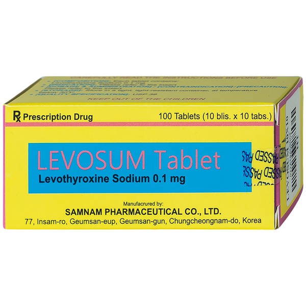 Levosum Levothyroxine 0.1mg Hàn Quốc (H/100v)