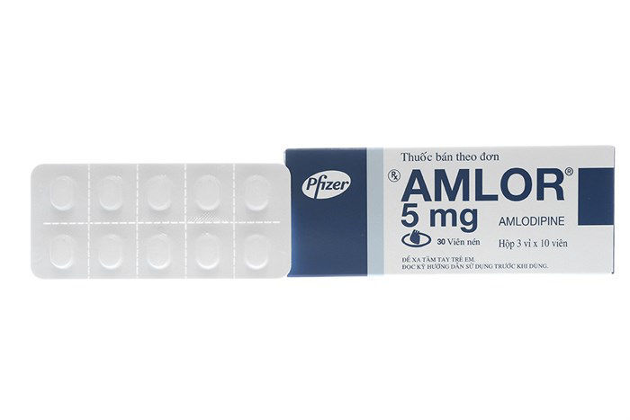Amlor Amlodipine 5mg Pfizer viên nén(H/30v) Date 10/2025