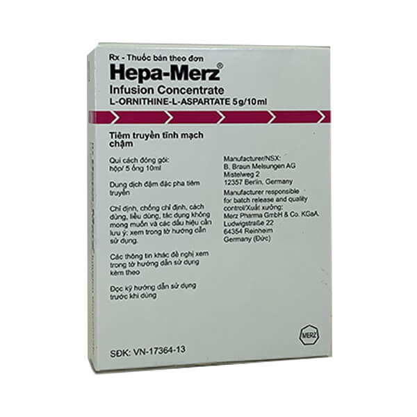 Hepa-Merz L-Ornithine-L-Aspartat 5g/10ml Merz Pharma Đức (H/5o/10ml)