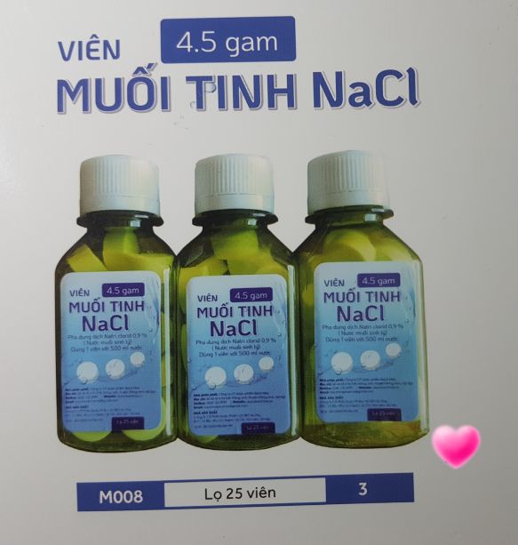 NaCl Muối viên tinh khiết Bạch Mai (Lọ/25v)