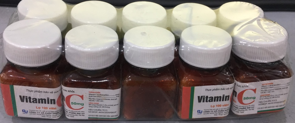 Vitamin C 50mg Đại Y (Cọc/10 lọ/100v)