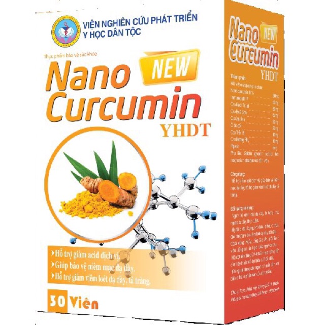 Nano curcumin Gold YHDT Viện Y Học Dân Tộc (Lọ/30v)