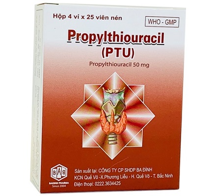 Propylthiouracil 50mg PTU Ba Đình (H/100v) date 09/2025