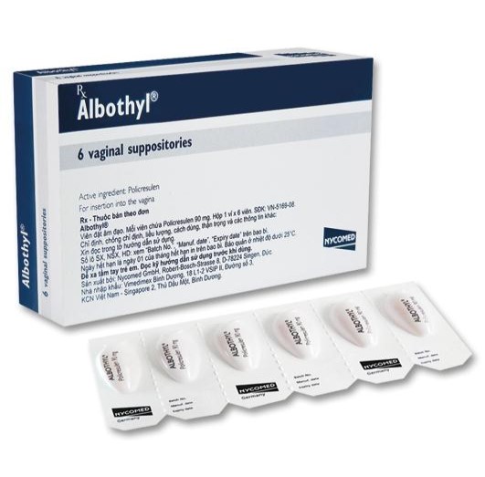 Albothyl Policresulen 90mg viên đặt phụ khoa Đức (H/6v)