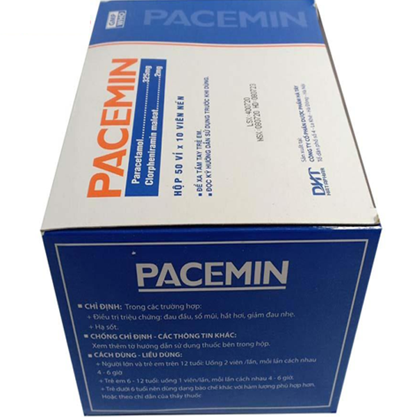 Pacemin Paracetamol 325mg viên nén Hà Tây (H/500v)
