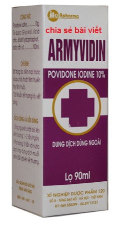 Armyvidin Povidone Iodine 10% 90ml Z120 (Lọ/90ml)