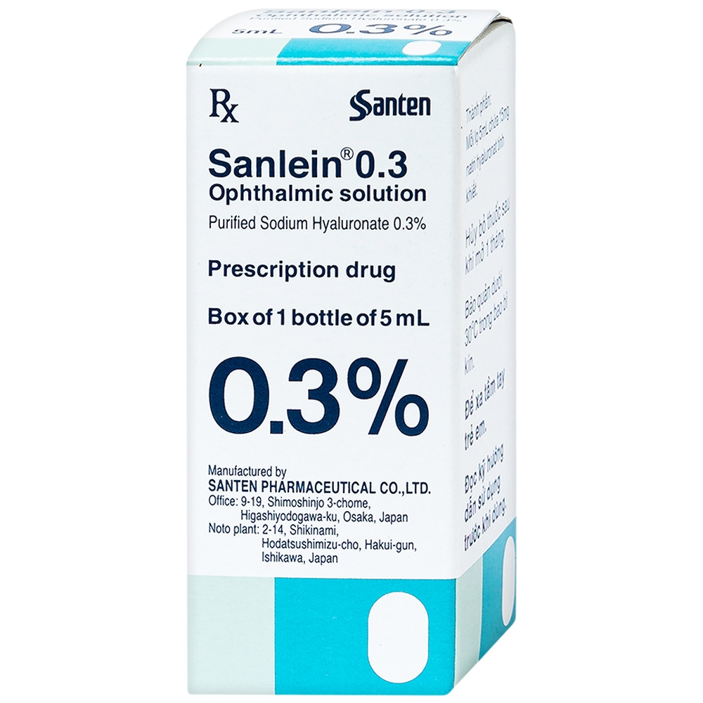 Sanlein 0.3% Nhỏ Mắt Santen (Lọ/5ml)