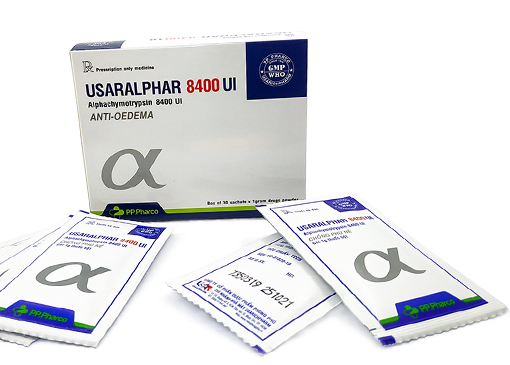 Usaralphar Alphachymotrypsin 8400UI Phong Phú (H/30gói/1g)