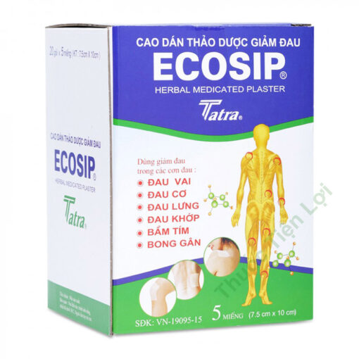 Ecosip Cao Dán Thảo Dược Nóng Tatra (H/20 gói/5 miếng)